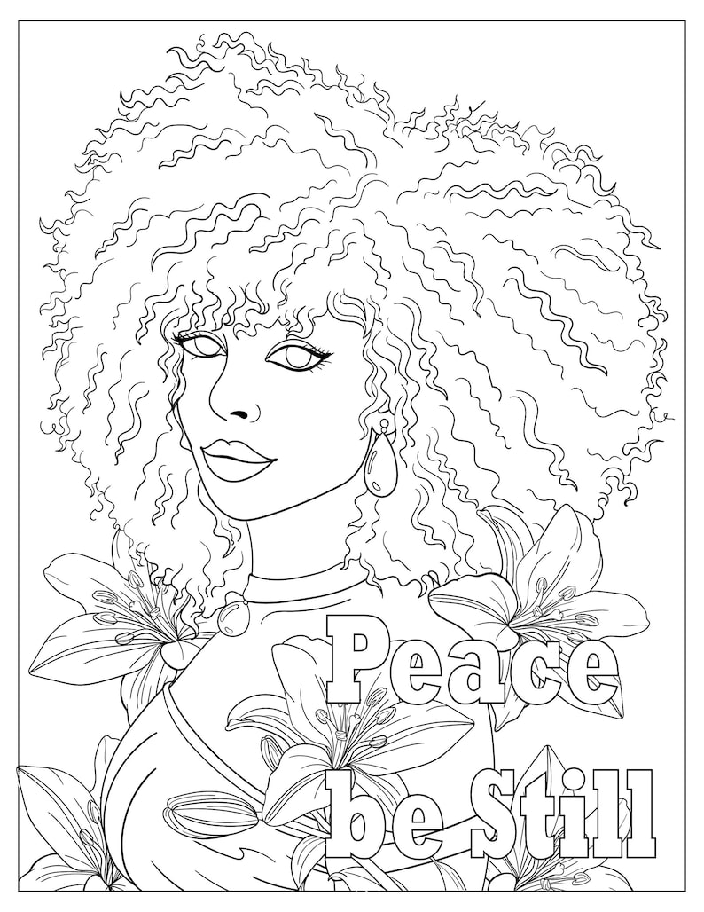 Black Girl Coloring Pages | 7 Coloring Pages | Printable Coloring Pages - Etsy