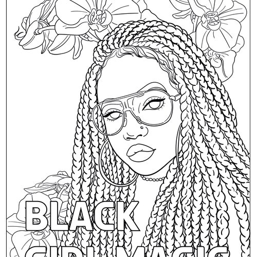 Black Girl Magic Black Woman Coloring Pages Natural Hair - Etsy