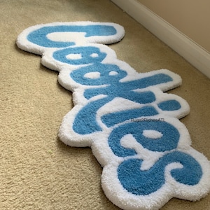 Cookies inspired rug piece for wall or floor (white)