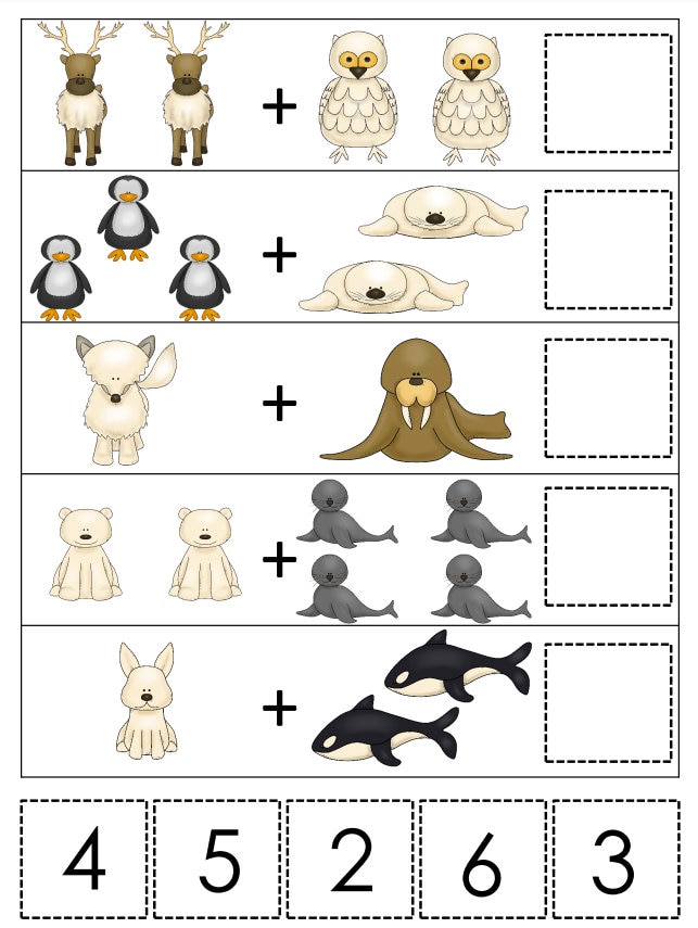 50 Printable Arctic Animals Worksheets. Preschool-kdg - Etsy for Arctic Animals Preschool Free Printables