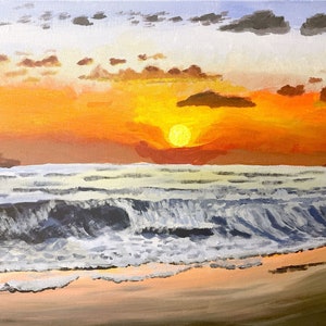 Original Painting, Acrylic on Canvas, Wall Decor, Wall Art, Original Art, Wall Hanging, Seascape Painting, Beach Art
