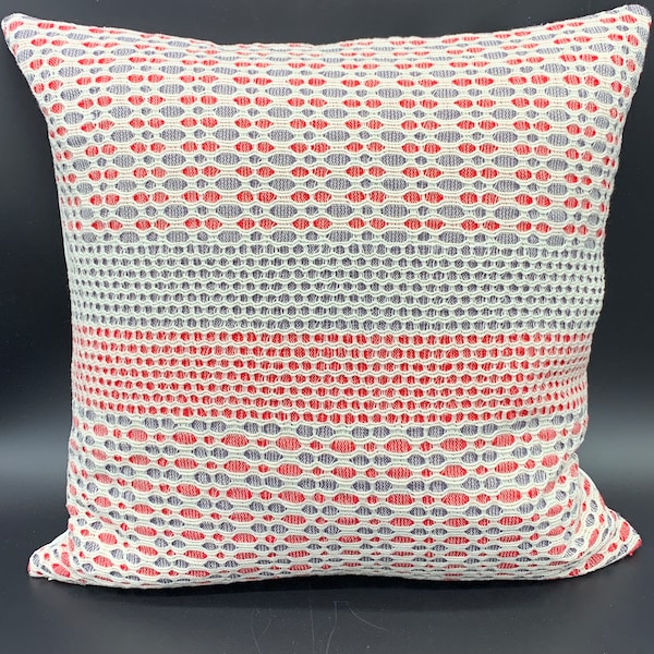 COLORFUL HANDWOVEN PILLOW cover, honeycomb weave in 100% cotton with zipper, made for 20x20 inch pillow insert, sold individually