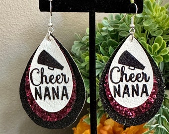 Cheer Nana Earrings, Cheerleader Gift