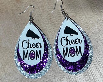 Cheer Mom Earrings, Cheer Team Jewelry