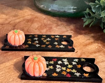 Fall Leaves Pumpkin Stanley Tumbler Topper, Autumn Drink Topper