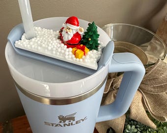 Santa, Christmas Tree, & Gift Stanley Topper – Festive Holiday Decor