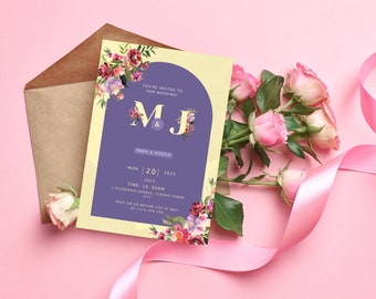 Printable invitation|Wedding invitation|Invitation template|Invite download|Editable invite|Instant Download|Editable invitation|Editable ca