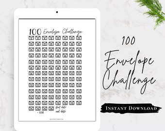 Printable 100 Envelope Savings Challenge Tracker, Savings Goal, Money Challenge, The Budget Mom, Instant Download, dave ramsey