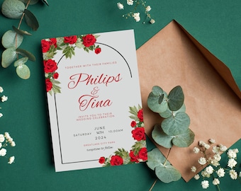 Printable invitation|Wedding invitation|Invitation template|Invite download|Editable invite|Instant Download|Editable invitation