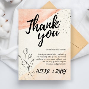 Cartões de agradecimento|Nota de agradecimento|Agradecimento de casamento|Agradecimento editável|Agradecimento de negócios|Obrigado|Agradecimento moderno|Modelo editável