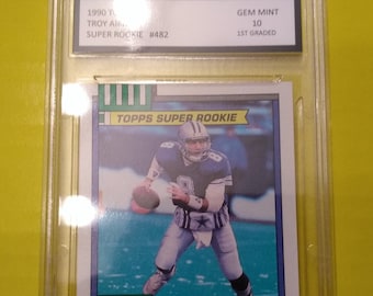 Troy Aikman Rookie Card Gem Mint 10 rare