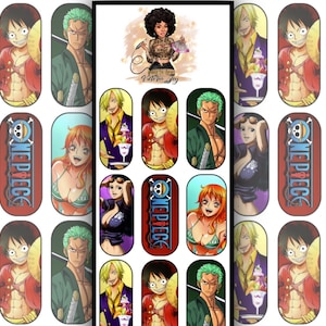 OP Pirate Anime Nail Decals | Waterslide Nail Decals | Nail Stickers