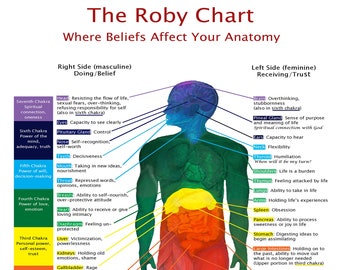 Le lot Roby Chart comprend une affiche 11 x 17 et des cartes de sagesse corporelle.