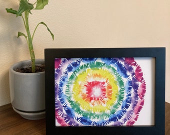 Rainbow Mandala painting