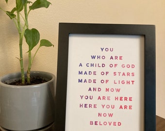 Child of God poem — purple & pink