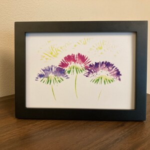Glowing Purple Flowers watercolor print