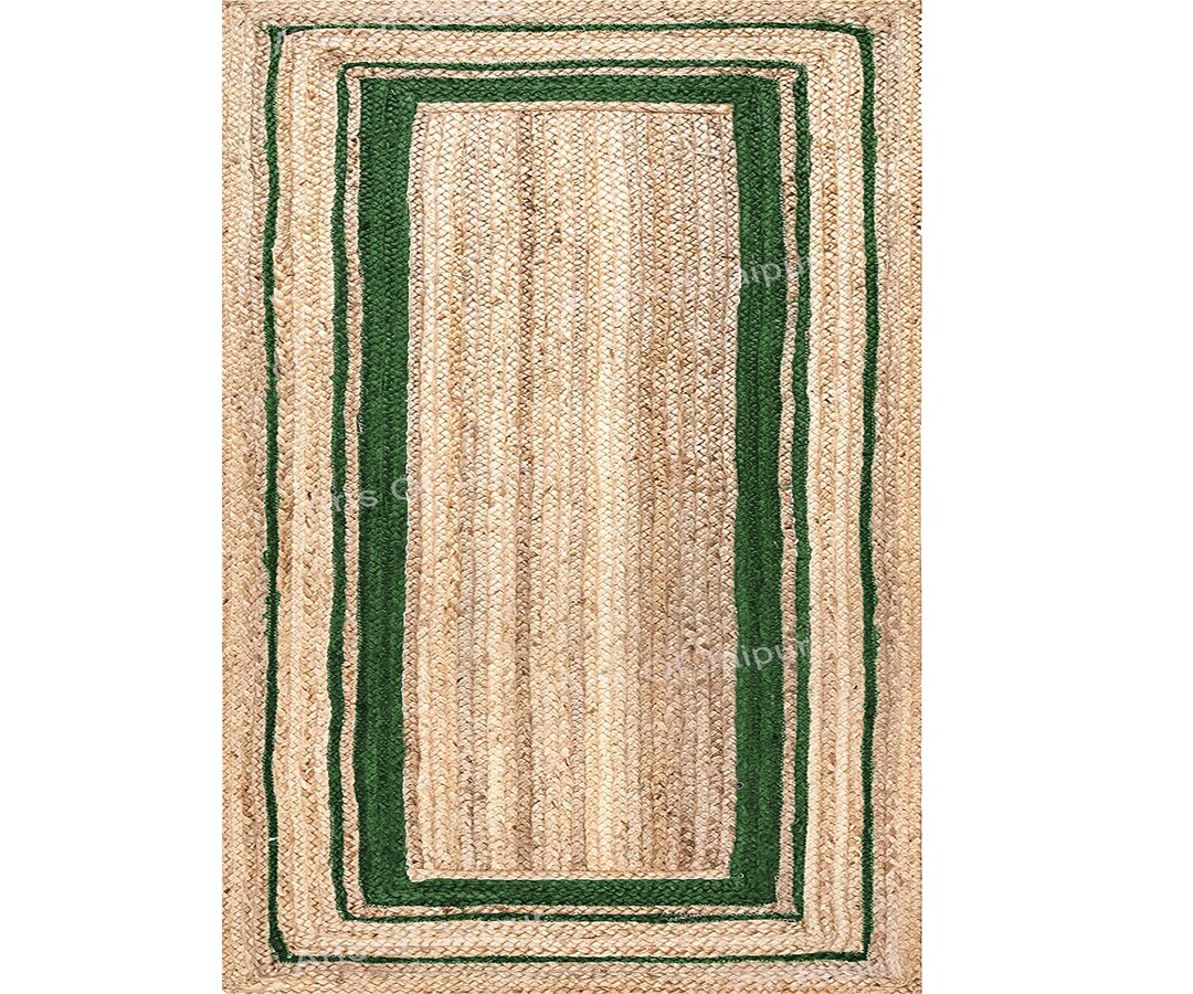 Hand Braided Jute Rug Extra Large Jute Rug Green Jute Rug Etsy