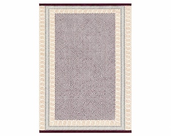Handmade yellow cotton runner rug Indian block print garden & yoga