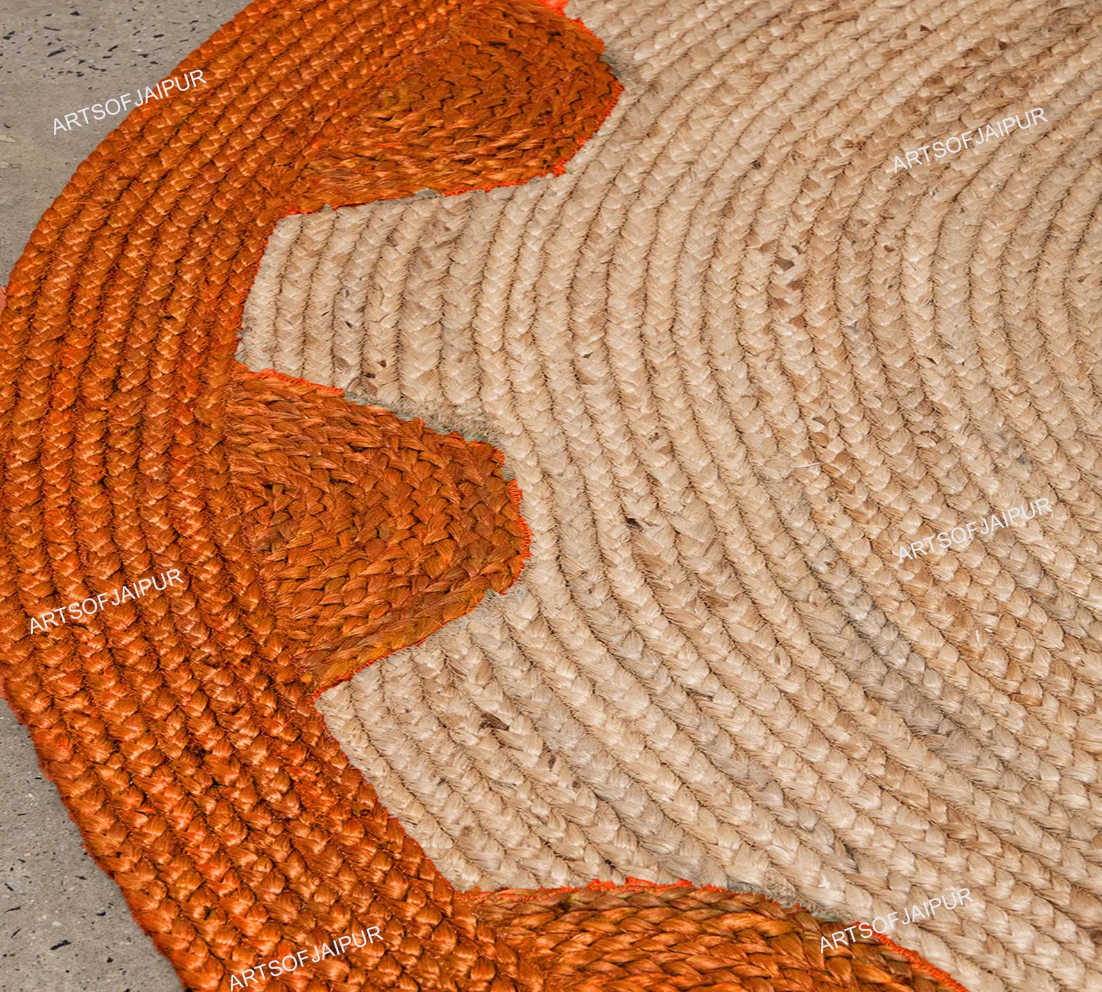 Round Jute Rug Hand Braided Jute Area Rug Custom Rug Mothers Day Gift