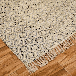 Block printed rug washable area rug cotton handmade rug blue kilim rug hall runner rug for living room, home office large area rug