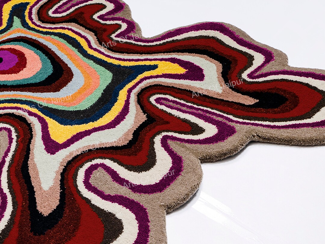 Irregular Shaped Rug Hand Tufted Rug Wool Carpet Handmade Rug Rug for ...