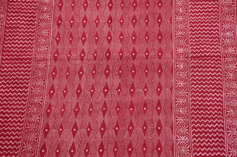 Handmade Cotton Rug Red Color Rug Balcony Décor Decorative Rug  Front Door Rug
