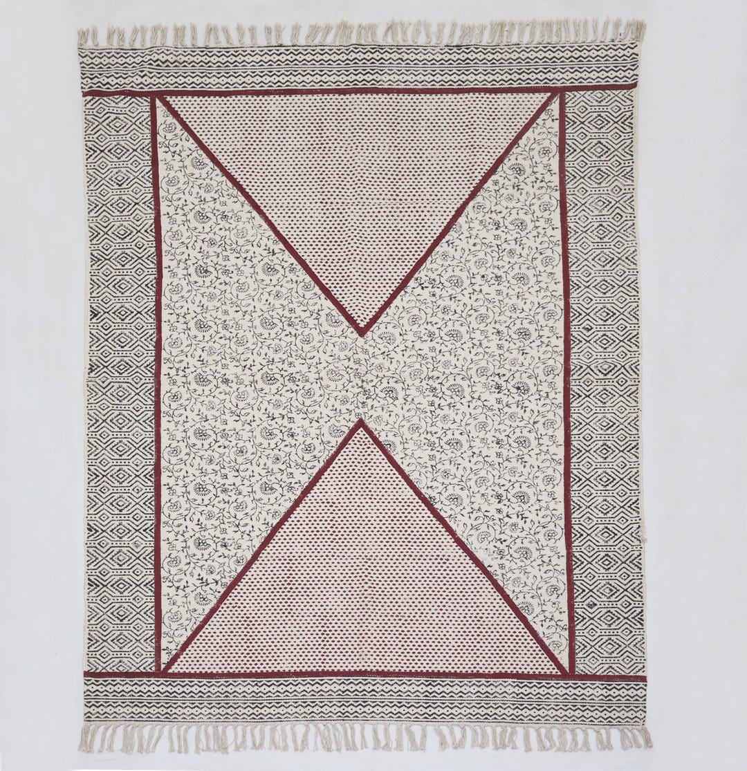 Cotton Rug Block Print Rug Indian Rug Door Mat Rugs Indoor Modern Rug ...