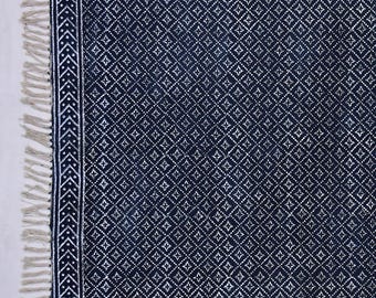 Blue cotton rug Handmade rug Home décor rug Square rug Living room rug Area rug, 6x6 8x8 10x10 Feet
