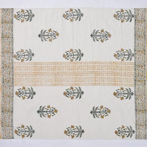 Indian Dhurrie Rug, Block Printed Rug, Modern Cotton Rug, Stair Woven Cotton Durries, Dining Room/ Living Room Rug, Navajo Kilim Rug image 10