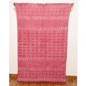 Handmade Cotton Rug Red Color Rug Balcony Décor Decorative Rug  Front Door Rug