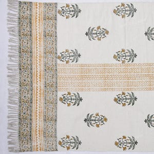 Indian Dhurrie Rug, Block Printed Rug, Modern Cotton Rug, Stair Woven Cotton Durries, Dining Room/ Living Room Rug, Navajo Kilim Rug