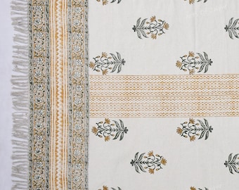 Indian Dhurrie Rug, Block Printed Rug, Modern Cotton Rug, Stair Woven Cotton Durries, Dining Room/ Living Room Rug, Navajo Kilim Rug