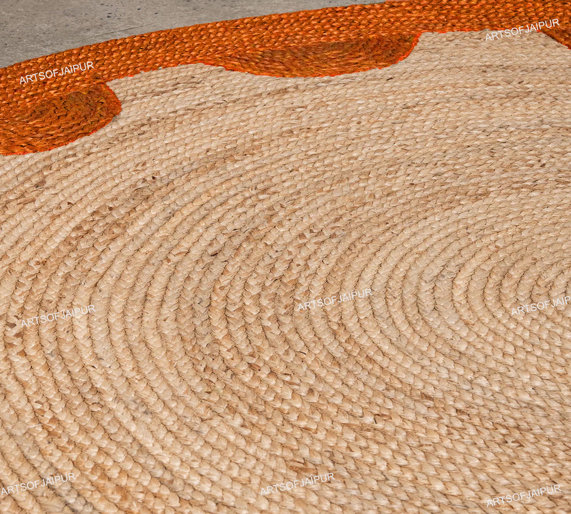 Round Jute Rug Hand Braided Jute Area Rug Custom Rug Mothers Day Gift