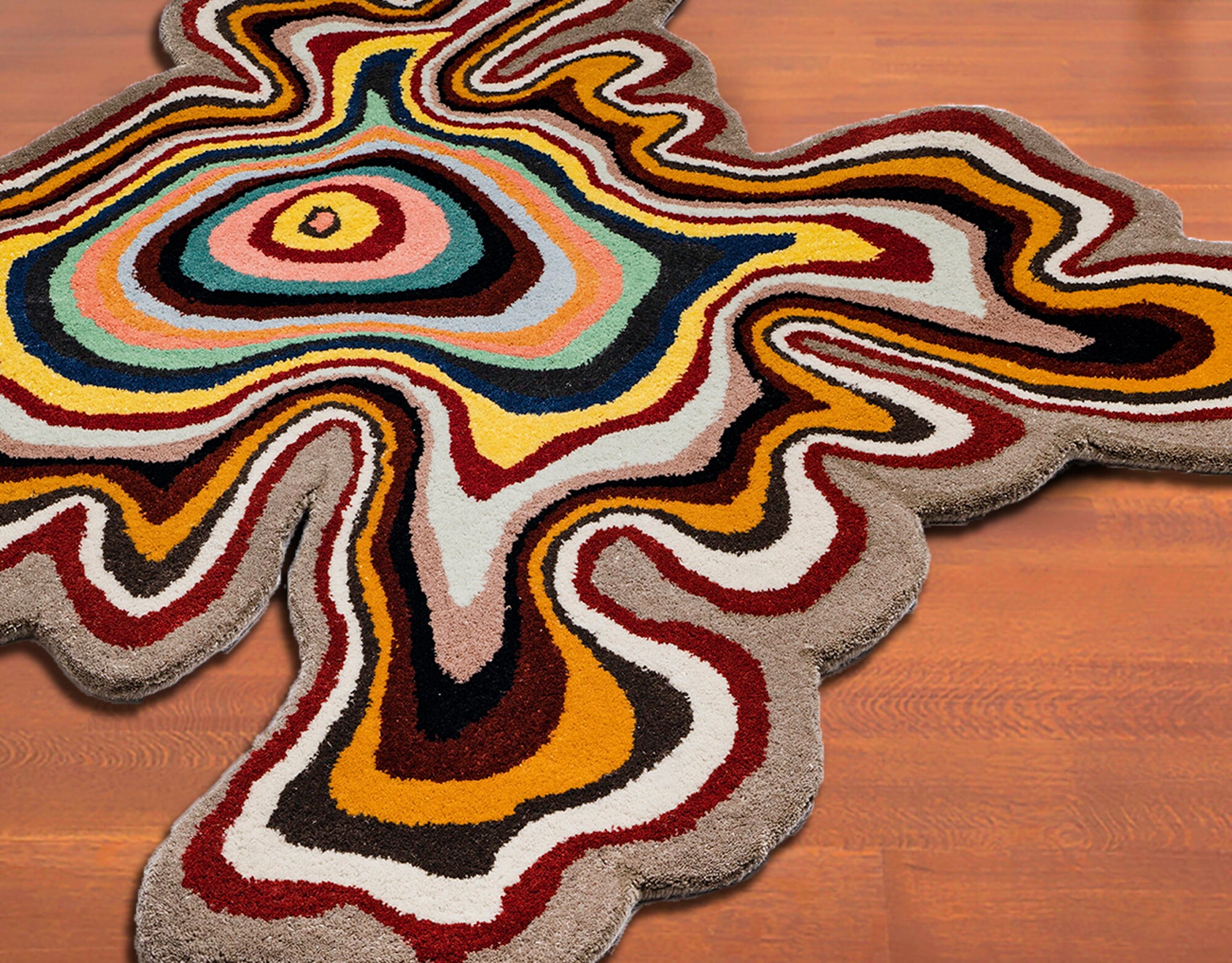 Irregular Shaped Rug Hand Tufted Rug Wool Carpet Handmade Rug Rug for ...