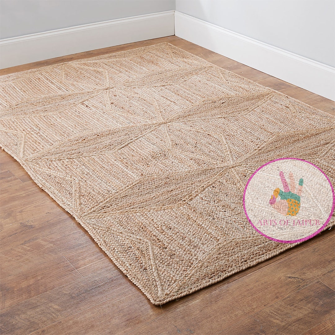 Hand Braided Natural Beige Jute Rug Custom Size Jute Rug Etsy
