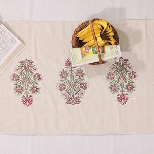 Cotton area runner rug Block print rug runner for hallway, stair yoga mat bohemian rugs bathroom runner outdoor patio décor area rug