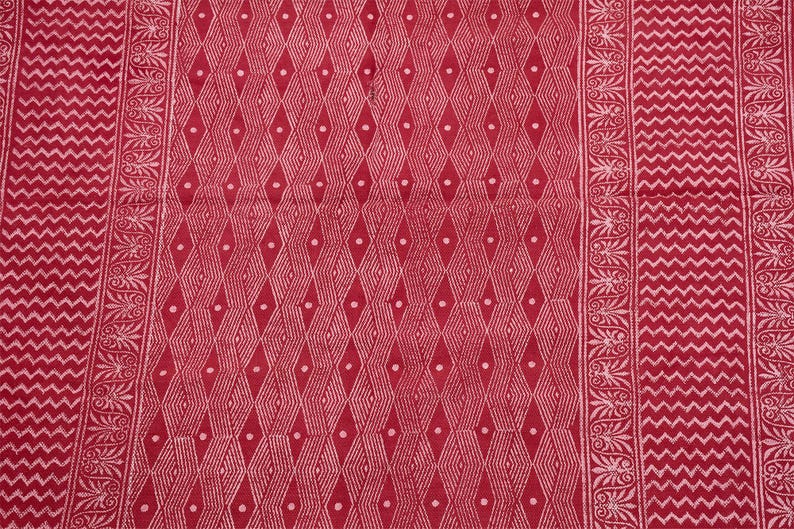 Handmade Cotton Rug Red Color Rug Balcony Décor Decorative Rug  Front Door Rug