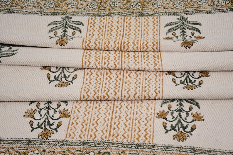 Indian Dhurrie Rug, Block Printed Rug, Modern Cotton Rug, Stair Woven Cotton Durries, Dining Room Living Room Rug, Navajo Kilim Rug