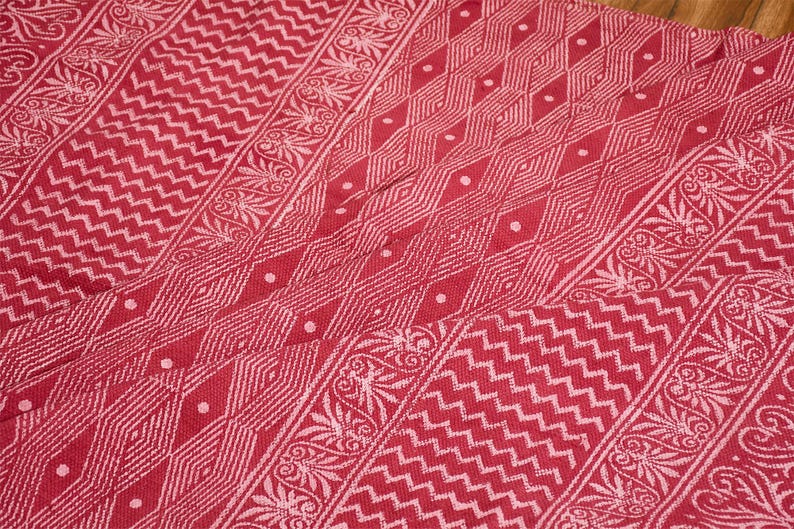 Handmade Cotton Rug Red Color Rug Balcony Décor Decorative Rug  Front Door Rug