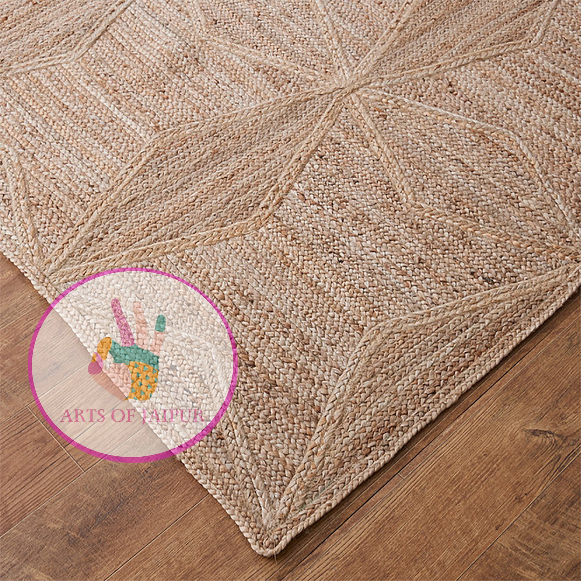 Hand Braided Natural Jute Rug / Custom Size Jute Rug / Square Etsy