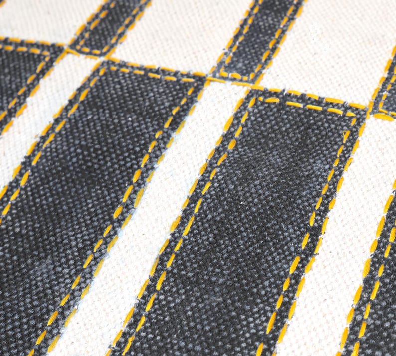 Kantha Rug, Black Cotton Rug, Floral Area Rugs, Outdoor Runner, Custom ...