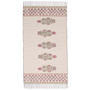 Cotton area runner rug Block print rug runner for hallway, stair yoga mat bohemian rugs bathroom runner outdoor patio décor area rug