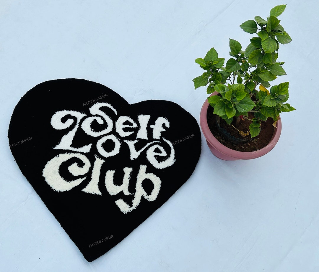 Heart Shape Rug Handmade Tufted Rug Wool Rug Area Rug Self Love Club