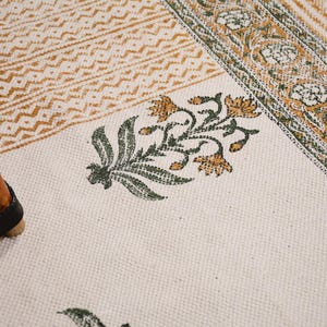 Indian Dhurrie Rug, Block Printed Rug, Modern Cotton Rug, Stair Woven Cotton Durries, Dining Room Living Room Rug, Navajo Kilim Rug
