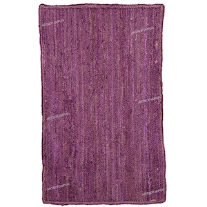Handmade Dark Purple Jute Rug Plane Solid Jute Rug Home Decorative Boho ...