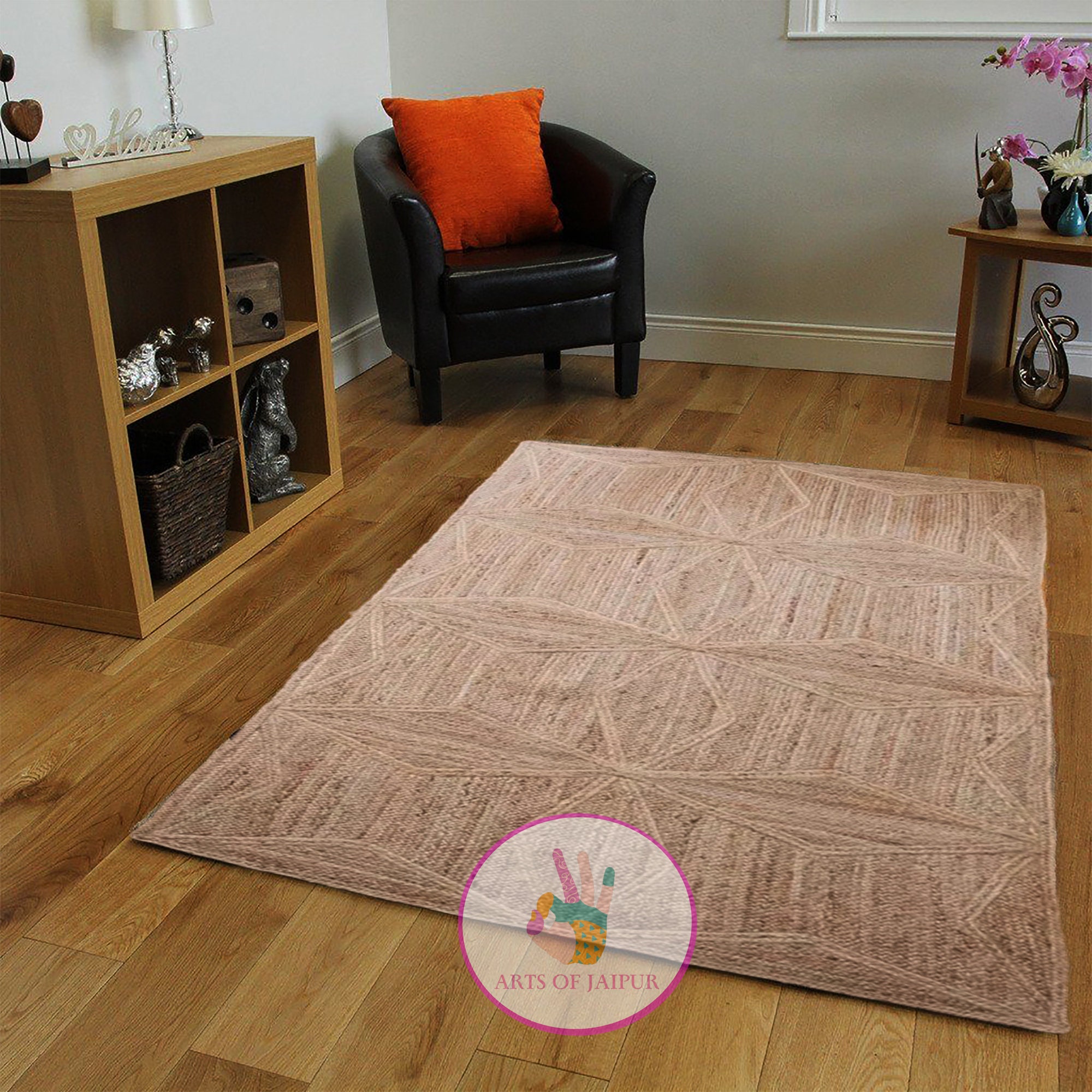 Hand Braided Natural Jute Rug / Custom Size Jute Rug / Square Etsy