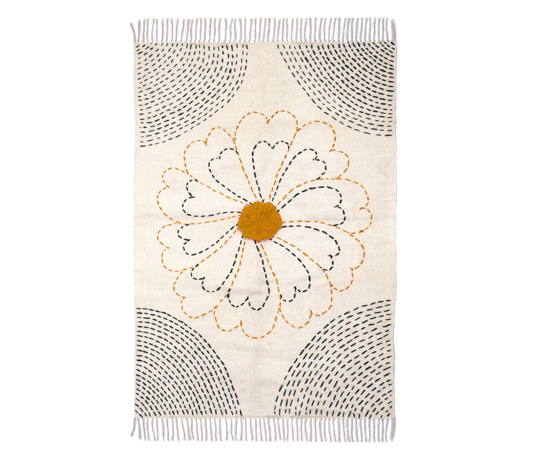 Kantha Rug, Cotton Tufting Rug, Hand Stitched Rug, Living Room Rug ...