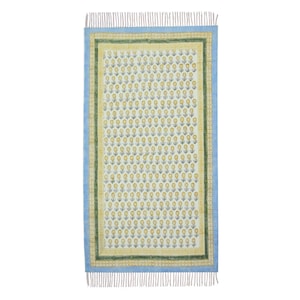 Tappeto dhurrie indiano Tappeto in cotone fatto a mano Tappeto con stampa floreale Tappeto da corridoio Tappeto da comodino/corridoio/tavolo