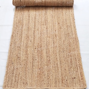 4x10 Feet Handmade Natural Jute Area Rug Hallway Area Rug Floor Décor Rug Hand Braided Weave Living Room Rug Dining Room Rug Stair Rug