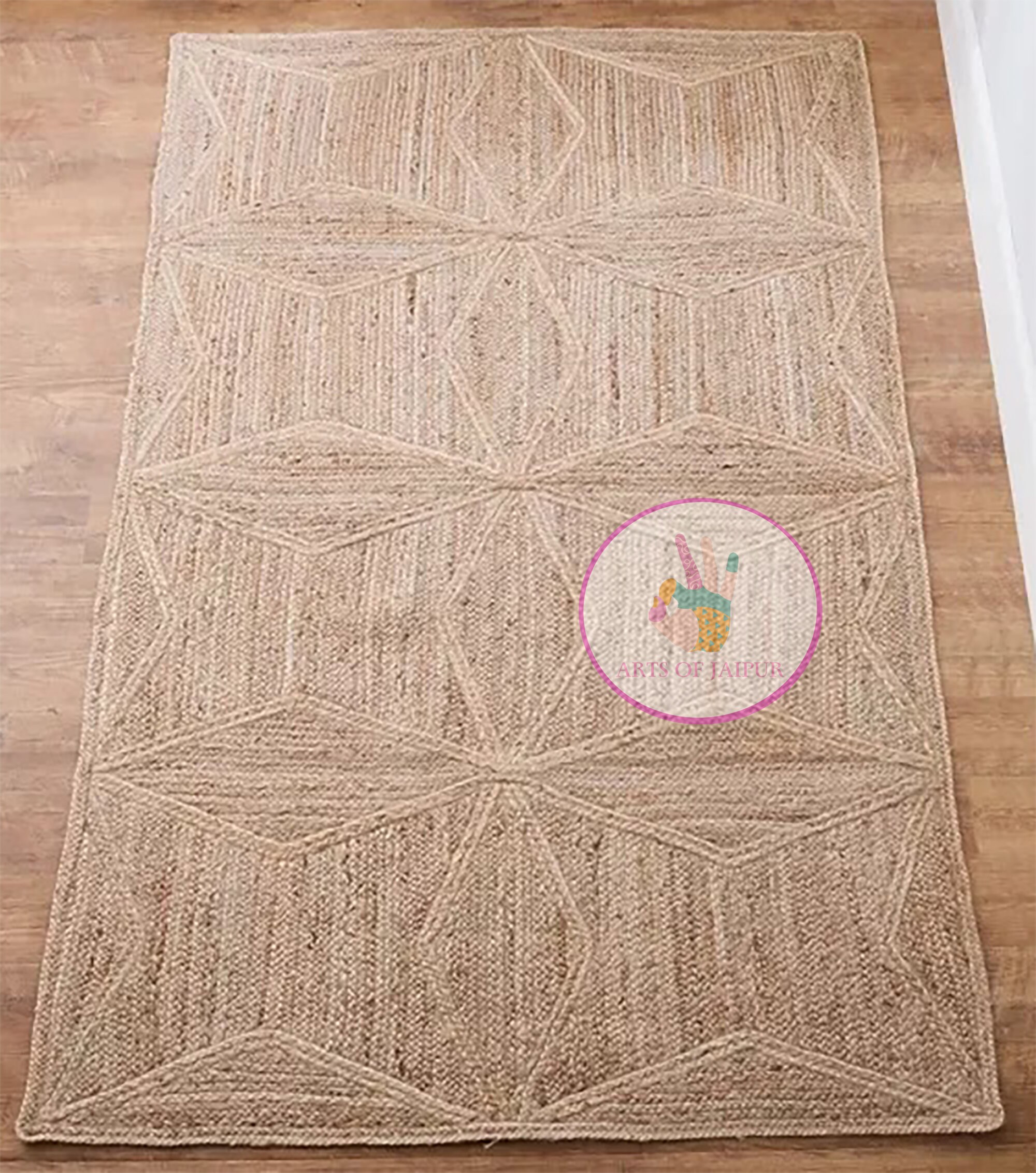 Hand Braided Natural Jute Rug / Custom Size Jute Rug / Square Etsy